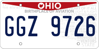 OH license plate GGZ9726