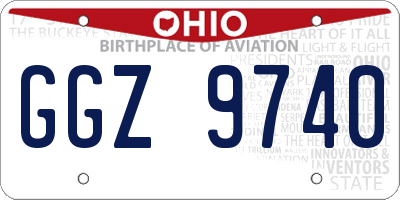 OH license plate GGZ9740