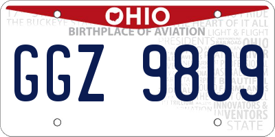 OH license plate GGZ9809