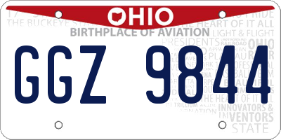 OH license plate GGZ9844