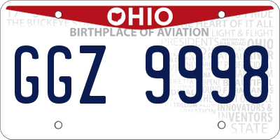 OH license plate GGZ9998