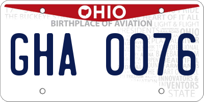 OH license plate GHA0076