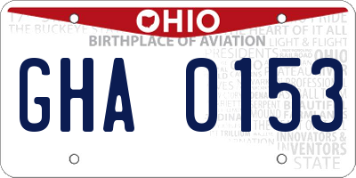 OH license plate GHA0153