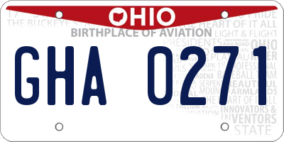 OH license plate GHA0271
