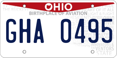 OH license plate GHA0495