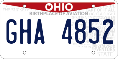 OH license plate GHA4852