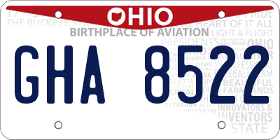 OH license plate GHA8522