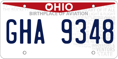 OH license plate GHA9348