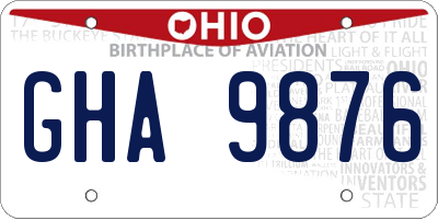 OH license plate GHA9876