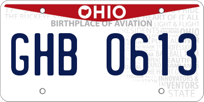 OH license plate GHB0613