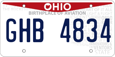OH license plate GHB4834