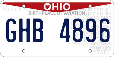 OH license plate GHB4896