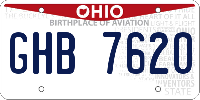 OH license plate GHB7620