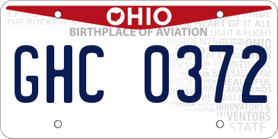 OH license plate GHC0372