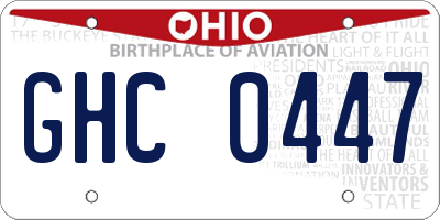 OH license plate GHC0447