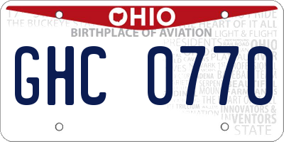 OH license plate GHC0770