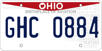 OH license plate GHC0884