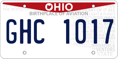 OH license plate GHC1017