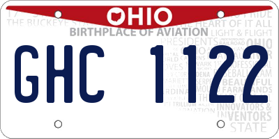 OH license plate GHC1122