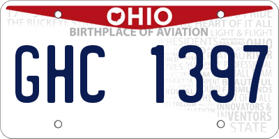 OH license plate GHC1397