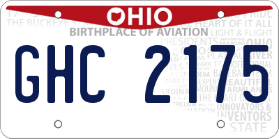 OH license plate GHC2175