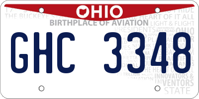 OH license plate GHC3348