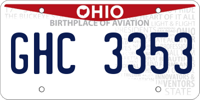 OH license plate GHC3353