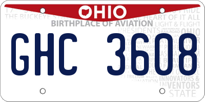 OH license plate GHC3608