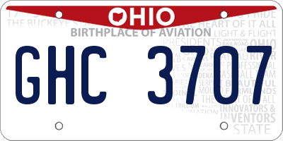 OH license plate GHC3707