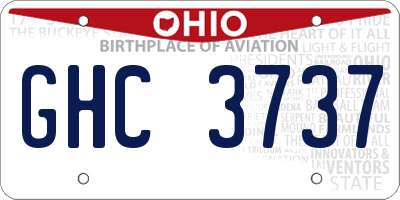 OH license plate GHC3737