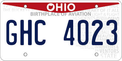 OH license plate GHC4023