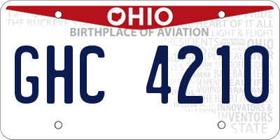 OH license plate GHC4210
