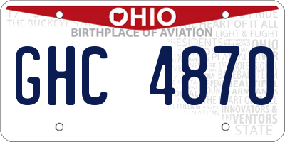 OH license plate GHC4870