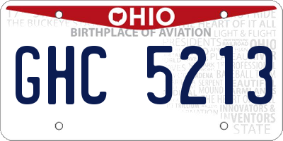 OH license plate GHC5213