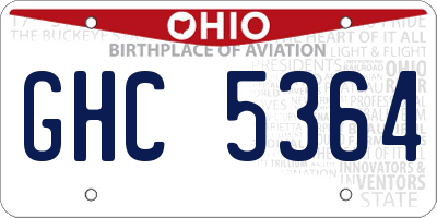 OH license plate GHC5364
