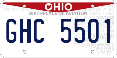 OH license plate GHC5501