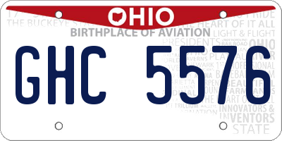 OH license plate GHC5576