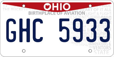 OH license plate GHC5933
