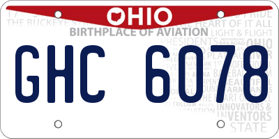OH license plate GHC6078