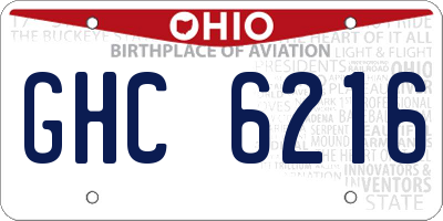 OH license plate GHC6216