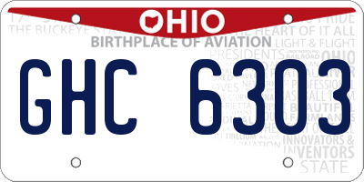 OH license plate GHC6303
