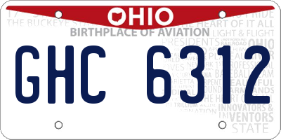 OH license plate GHC6312