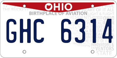 OH license plate GHC6314