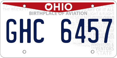 OH license plate GHC6457