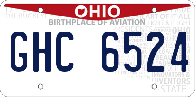 OH license plate GHC6524