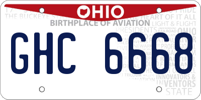 OH license plate GHC6668