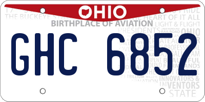 OH license plate GHC6852