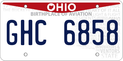 OH license plate GHC6858
