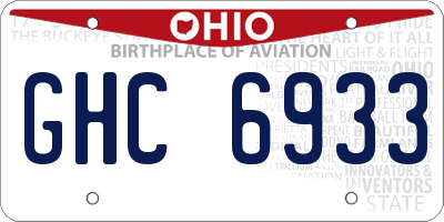 OH license plate GHC6933