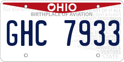 OH license plate GHC7933
